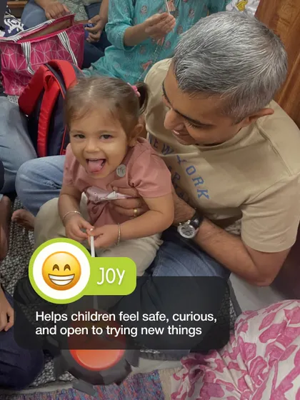 Joy helps children feel safe, curious, and open to trying new things. Here, a father and daughter share a happy moment, highlighting the family-friendly atmosphere we cherish at the club.