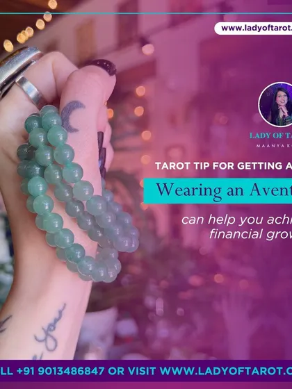 This tarot tip focuses on financial growth through crystal energy. Wearing an Aventurine bracelet, known as the "Stone of Opportunity," can help you attract wealth and success.