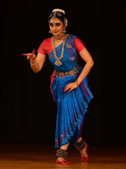 A classic Bharatanatyam stance from an endowment programme, highlighting the form's geometric precision.