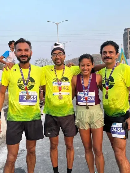 A comeback is always stronger than a setback. Celebrating a personal best with my running crew, who supported me throughout the race.