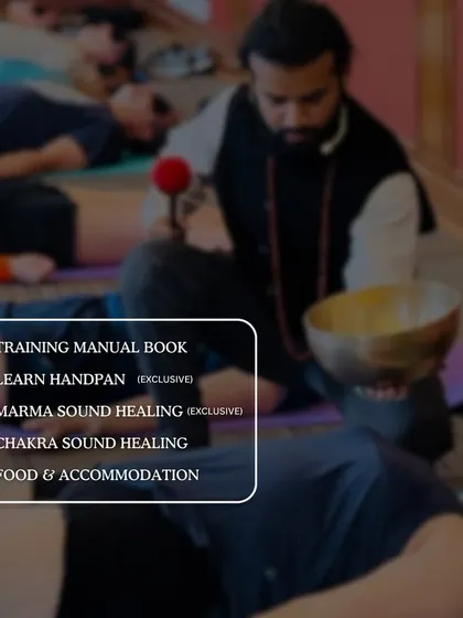 The course is designed to be practical and hands-on. You will learn exclusive techniques like Marma Sound Healing and Chakra balancing, with all food and accommodation included in our residential program.