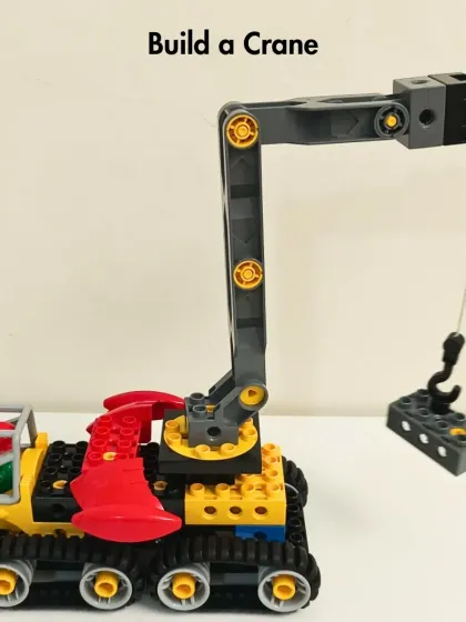 Building a crane is a fantastic way to learn about pulleys, levers, and structural stability. This model was a highlight of our winter camp.