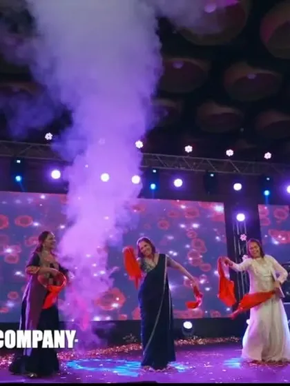 A beautiful moment from the moms' and masis' performance, using red dupattas as props to add a pop of color and movement.