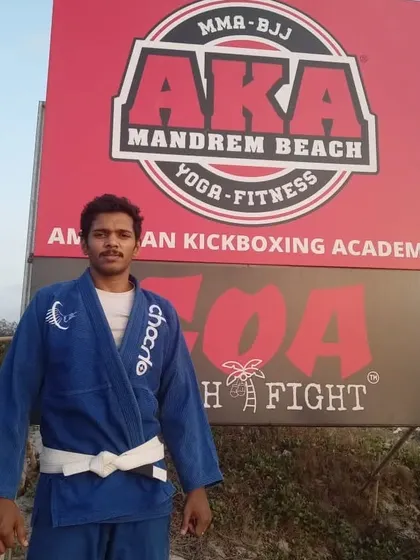 In my Gi at the AKA Mandrem Beach, home of the Goa Beach Fight.