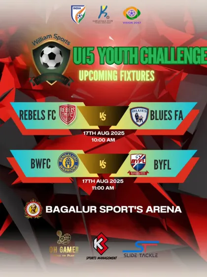 Matchday alert for our U15 team facing Rebels FC in the William Sports U15 Youth Challenge.