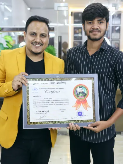 Celebrating the successful completion of our professional hairstyles course with a student from Batch 73. I miss all my students and wish them lots of blessings.