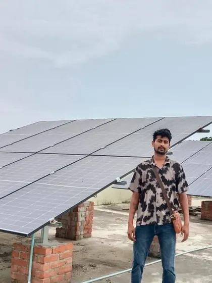 The complete solar array at V.R. Public School, demonstrating a significant investment in sustainable infrastructure. This system will power the school's future for decades to come.