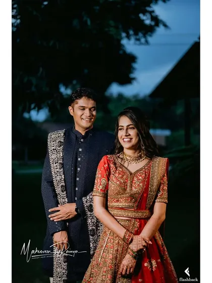 A classic portrait of the bride and groom.