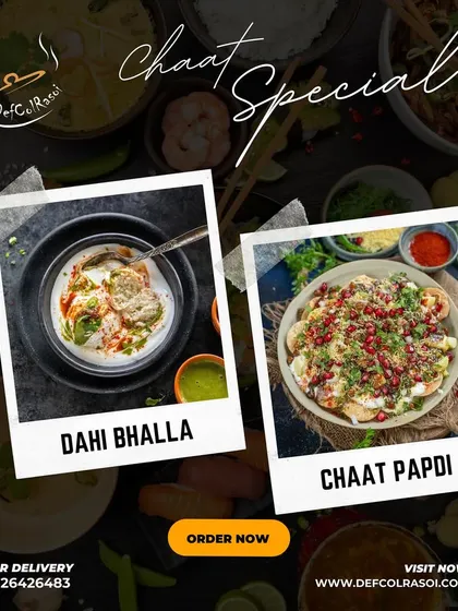 Another chaat special, showcasing our creamy Dahi Bhalla and crispy Chaat Papdi. Order these to satisfy your street food cravings.