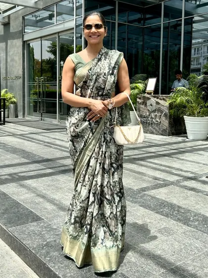 Feeling elegant in this cotton Chanderi saree. Strength and grace can coexist beautifully.
