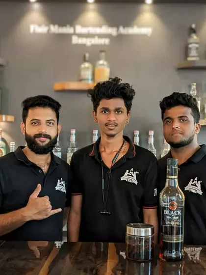 A group of our students at the Bangalore branch, united by their passion for bartending.