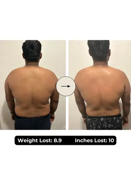 Akhil lost 8.9 kgs and 10 inches in 6 weeks. He overcame lethargy, mental stress, and low confidence by sticking to our program, which gave him the guidance and support he needed.