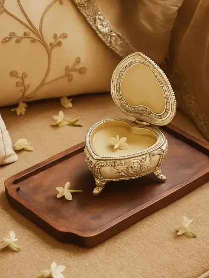 Elegance, etched in silver. This heart-shaped treasure box is a symbol of timeless love and handcrafted artistry, designed to hold cherished keepsakes or serve as a thoughtful, luxurious gift.