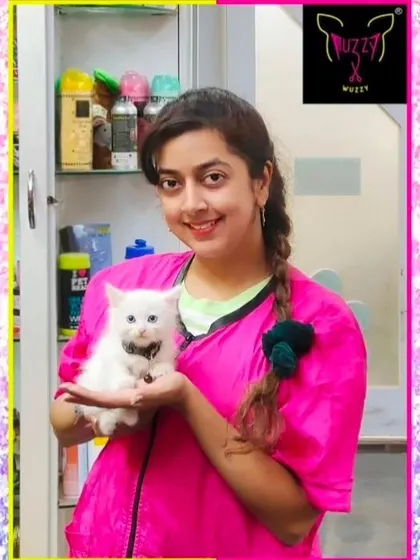 Even kittens need a gentle start. Little Snowy, a Persian kitten, on her first visit to the spa. I take extra care to ensure kittens feel secure and learn to enjoy their pampering sessions.