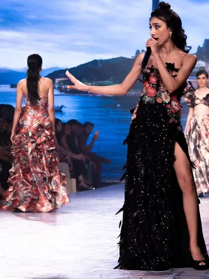 On the ramp for designer Ranna Gill at Lakmé Fashion Week. Our live music provided the perfect soundtrack for her 'Casa dei Fiori' collection.