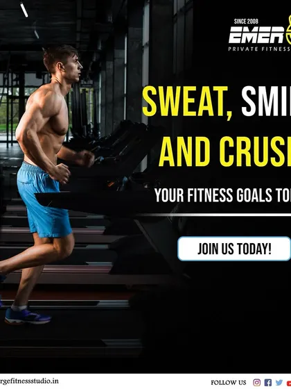 Sweat, smile, and crush your fitness goals today. This image of a member running on a treadmill captures the positive and energetic spirit of our gym.