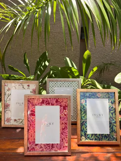 A selection of our custom-printed photo frames, which can be included in any personalized gift hamper to add a touch of nostalgia and love.