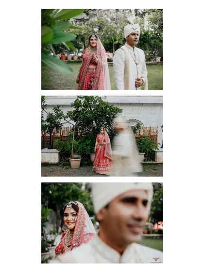 A "first look" sequence with a creative twist. The use of motion blur as the groom turns around adds a dynamic and artistic element to this emotional moment.