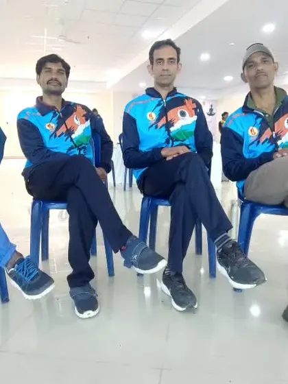 With my teammates from the Karnataka Yogasana team. We train together, support each other, and represent our state with pride at national events.