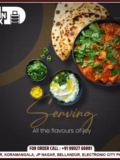 I believe in serving all the flavors of joy. This image, with its artful arrangement of a non-veg curry, naan, and fresh ingredients, represents the passion I put into my cooking.
