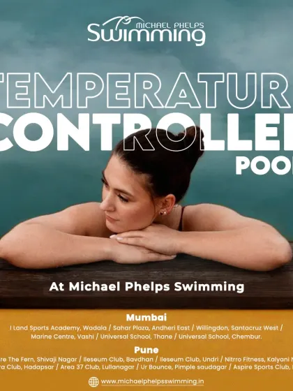 Swim in comfort, no matter the season. This graphic lists our numerous temperature-controlled pool locations across Mumbai and Pune. This feature ensures a perfect swimming environment year-round for uninterrupted training.