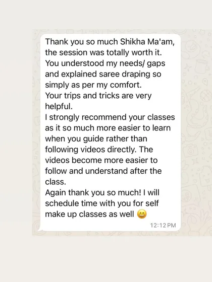 This student found my tips and tricks very helpful and appreciated that my videos become easier to follow after the class. My guidance makes all the difference.