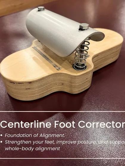 The Centerline Foot Corrector is the foundation of alignment. This small device helps strengthen the feet, which improves posture and supports whole body alignment.