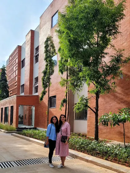A photo of our team in front of the completed office and canteen block at Campus Biovet. This three-year project was a labor of love, and seeing our vision of a post-industrial yet regionally grounded building come to life is a great accomplishment.