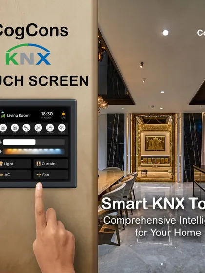 This is the command center for your smart home, beautifully integrated into a luxury living space. Our KNX touch screen provides a single, intuitive interface to manage lighting, curtains, air conditioning, and fans, replacing multiple switches with one elegant and powerful panel.
