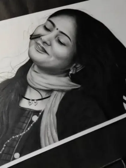 The feeling of wind in her hair, captured in this A4 portrait for a client in West Bengal. I used soft shading to create a sense of movement and freedom.