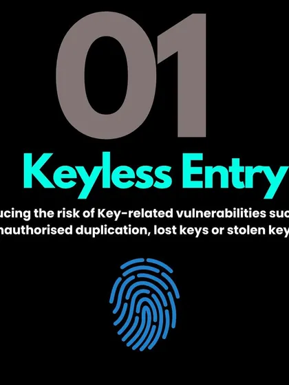 Keyless entry is a major security benefit. It reduces the risk of key related vulnerabilities such as unauthorized duplication, lost keys, or stolen keys.