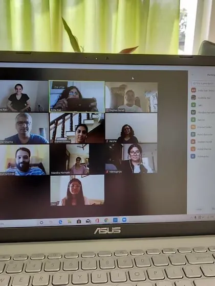 The first day of Season 8, held virtually. Even online, the warmth and engagement are real. We build a strong sense of community from day one.