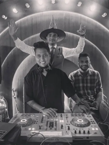 Posing with the team at a Halloween party in 2023. I love themed events where everyone, including the DJ, gets to dress up and have fun.