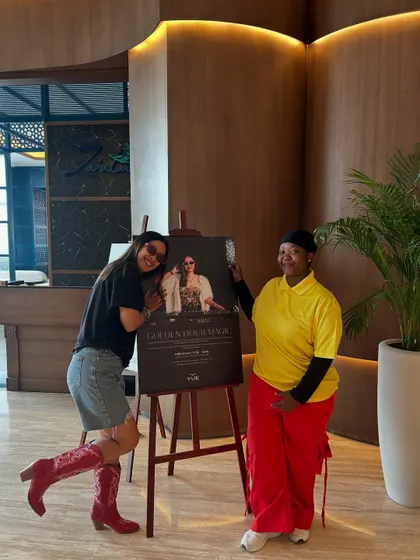 Sharing a fun moment with a staff member at the hotel in Oman. I pride myself on building great relationships with the teams at the venues I play.