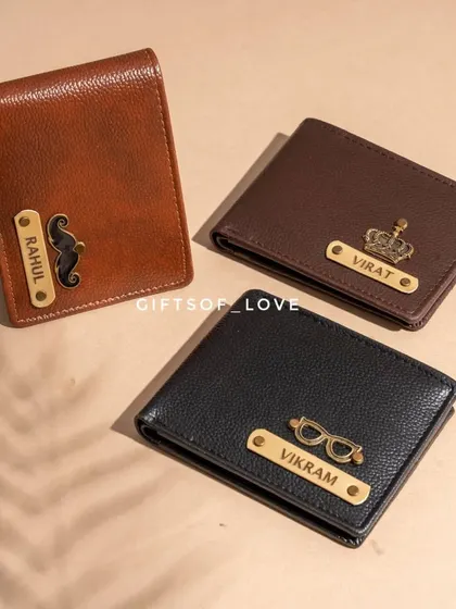 My Premium Executive Wallets are made from Italian vegan leather and are available in black, brown, and tan. Each can be customized with a nameplate and a charm.