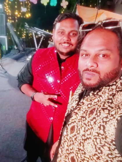 A selfie with a bandmate during a show. We always support each other on and off the stage.