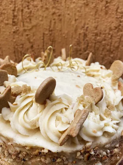 A close-up on the details for Caleb's cake. You can see the different shapes of the handmade peanut butter cookies I use for decoration.