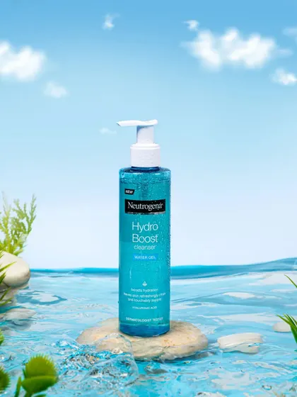 This conceptual shot for Neutrogena's Hydro Boost line uses water and a clean, bright background to visually represent the product's core promise: hydration. It's an example of how I translate a brand's message into a powerful visual.