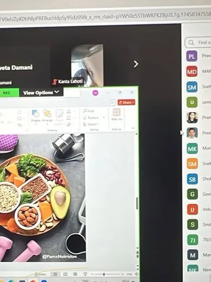 A snapshot from a virtual session for the Maheshwari Club, reaching 88 participants across three states. Empowering women with nutrition knowledge is key, as they often guide the health of their entire family.