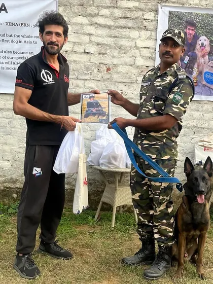 A member of the armed forces with his Malinois at my PSA seminar. It's an honor to share my knowledge with those who serve.