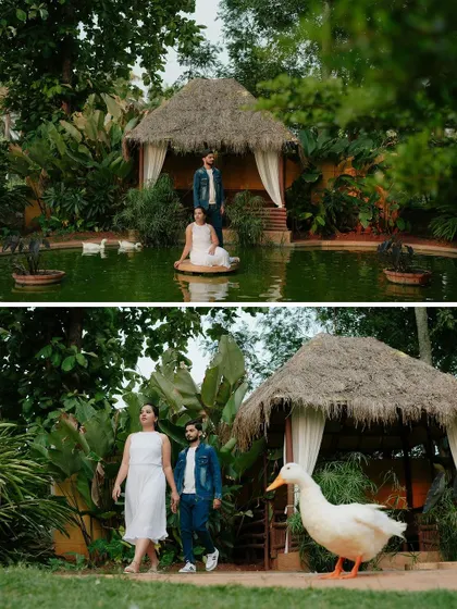 A fun and quirky set of photos from the resort shoot, including an appearance by a friendly duck. I love capturing these unexpected, spontaneous moments that make a photoshoot memorable.