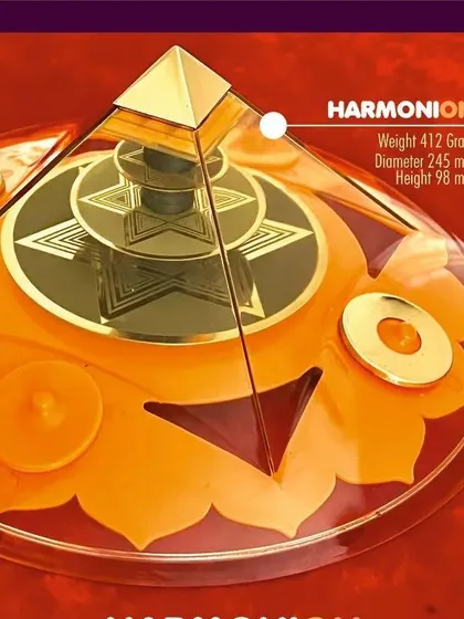 This is the Harmonion, a powerful pyramid yantra designed to create harmony. Its specific geometry and materials help to balance the energy in a space, promoting positive emotions and healthier relationships.