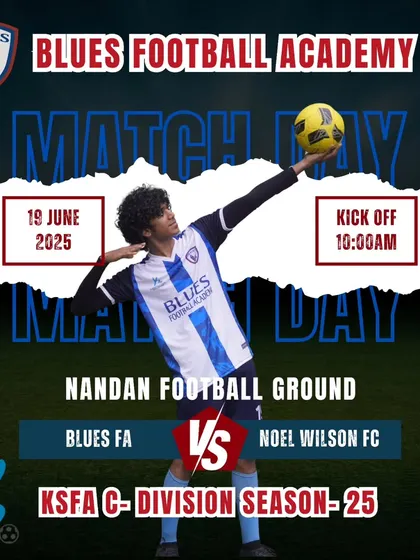 Official announcement for our KSFA C-Division match against Noel Wilson FC at Nandan Football Ground.