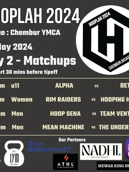 The Day 2 matchups for Hooplah '24. Another action-packed evening.