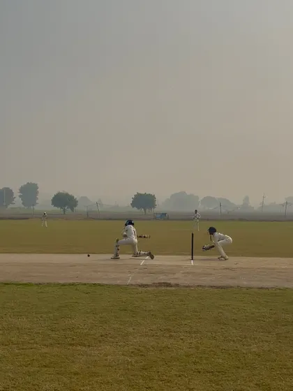 A batsman is run out. Sharp fielding from the opposition.
