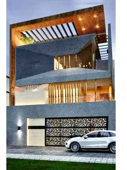 This is a duplicate of ID 104. An architectural concept playing with angular forms and materials.