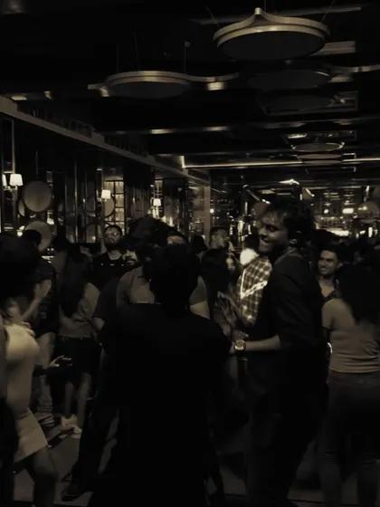 A classic black and white shot of the dancefloor. Even without color, you can feel the movement and the vibe of a great night out in Bangalore.