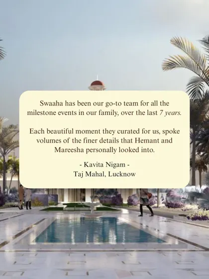 A heartfelt testimonial from a long-term client, praising my team's attention to detail and personal involvement in their family's milestone events over 7 years.