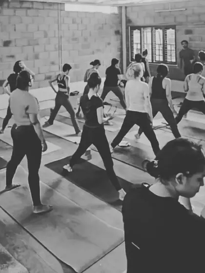 A precious still from a profound trip to Mysore. This is shala life, a community dedicated to practice and learning together.