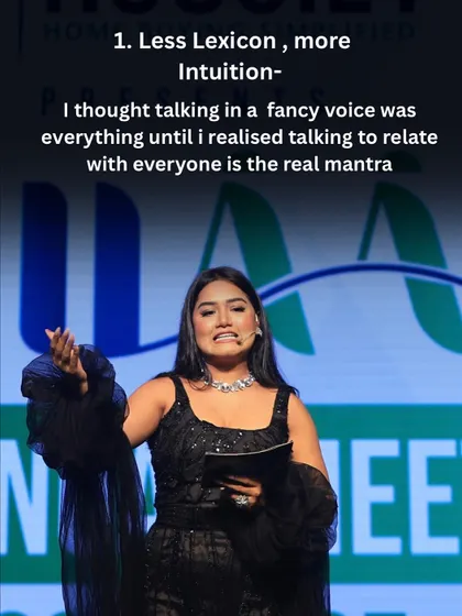 This is one of my core beliefs. It's not about using fancy words, but about connecting with intuition. The real mantra is to relate to everyone in the room, making the event feel personal and inclusive.